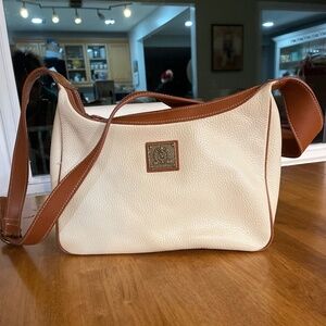 Medallion Women's Shoulder Bag Purse Leather Beige/Brown